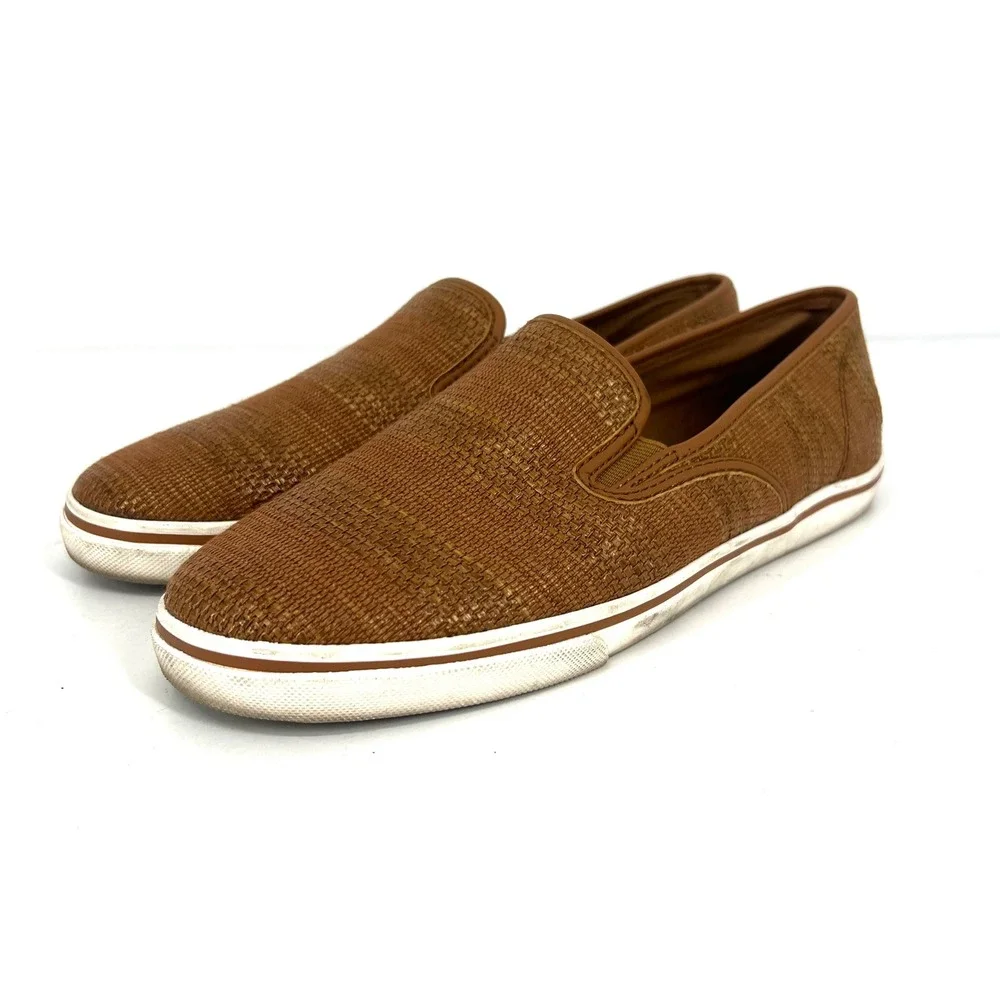 Lauren Ralph Lauren Janis Tan Woven Slip On‎ Loafer Flats Women's Size 9B